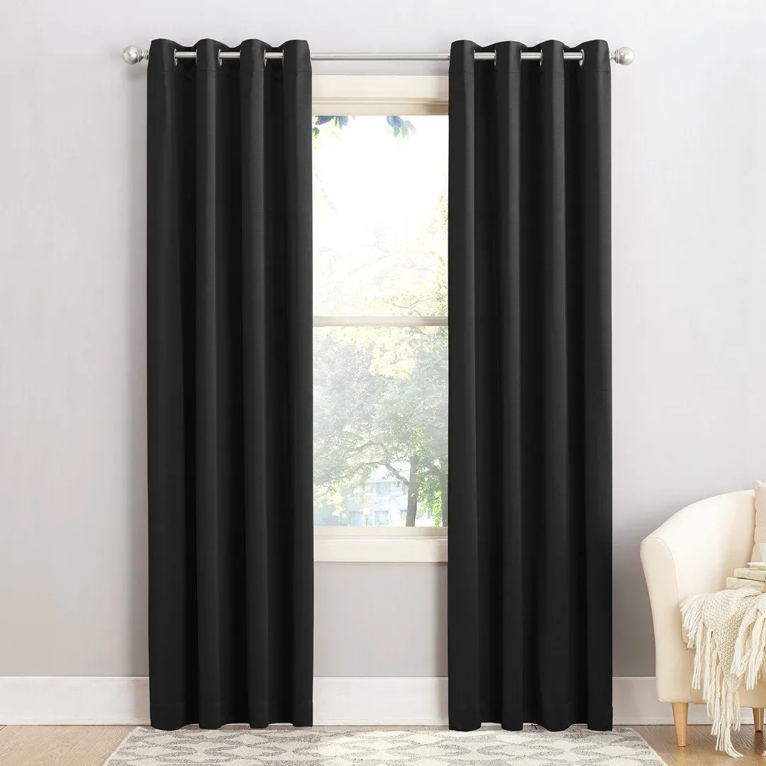 Wayfair Basics Room Darkening Grommet Curtain Panel Wayfair Basics® Curtain Color: Black Size per Panel: 40" W x 84" L