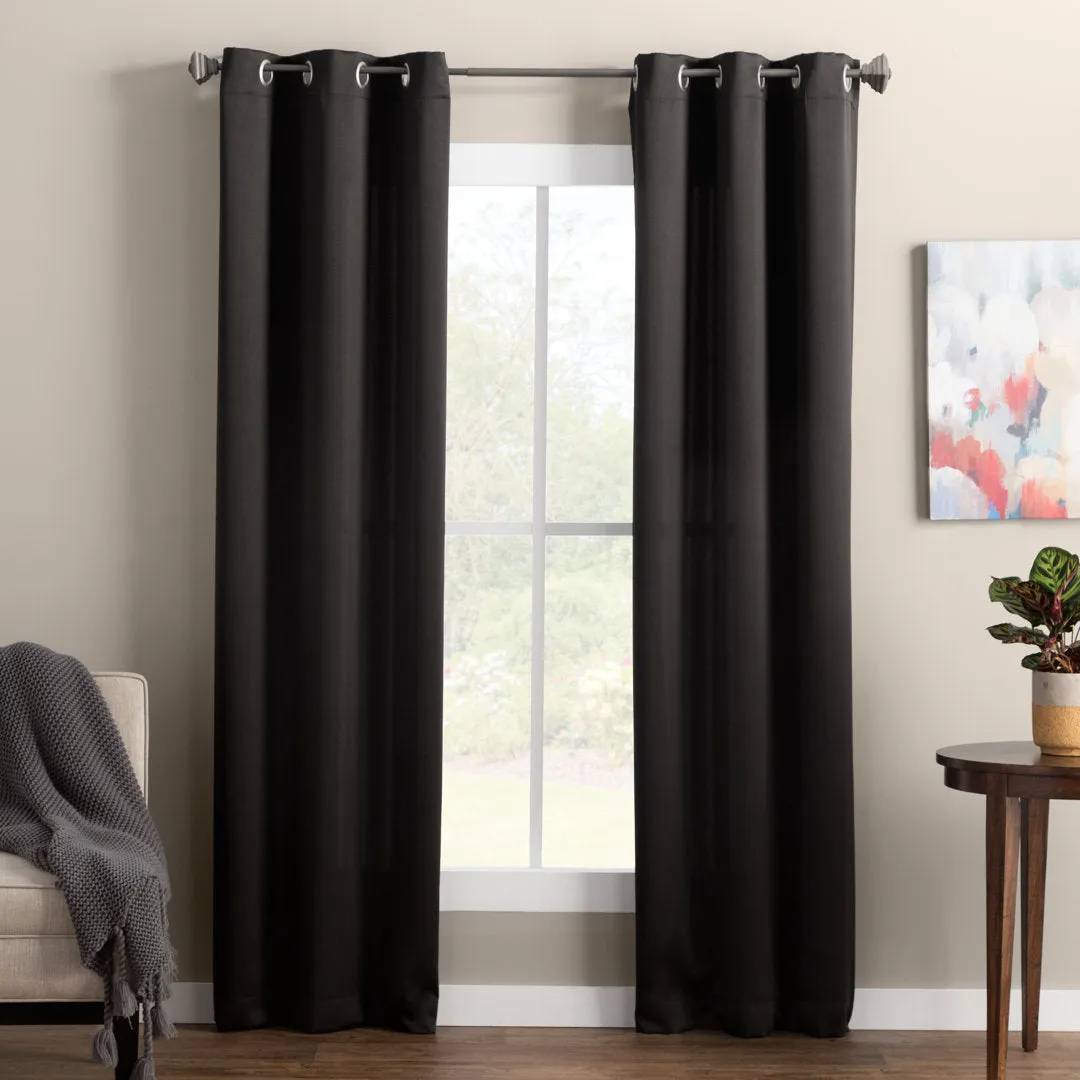 Wayfair Basics Room Darkening Grommet Curtain Panel Wayfair Basics® Curtain Color: Black Size per Panel: 40" W x 84" L