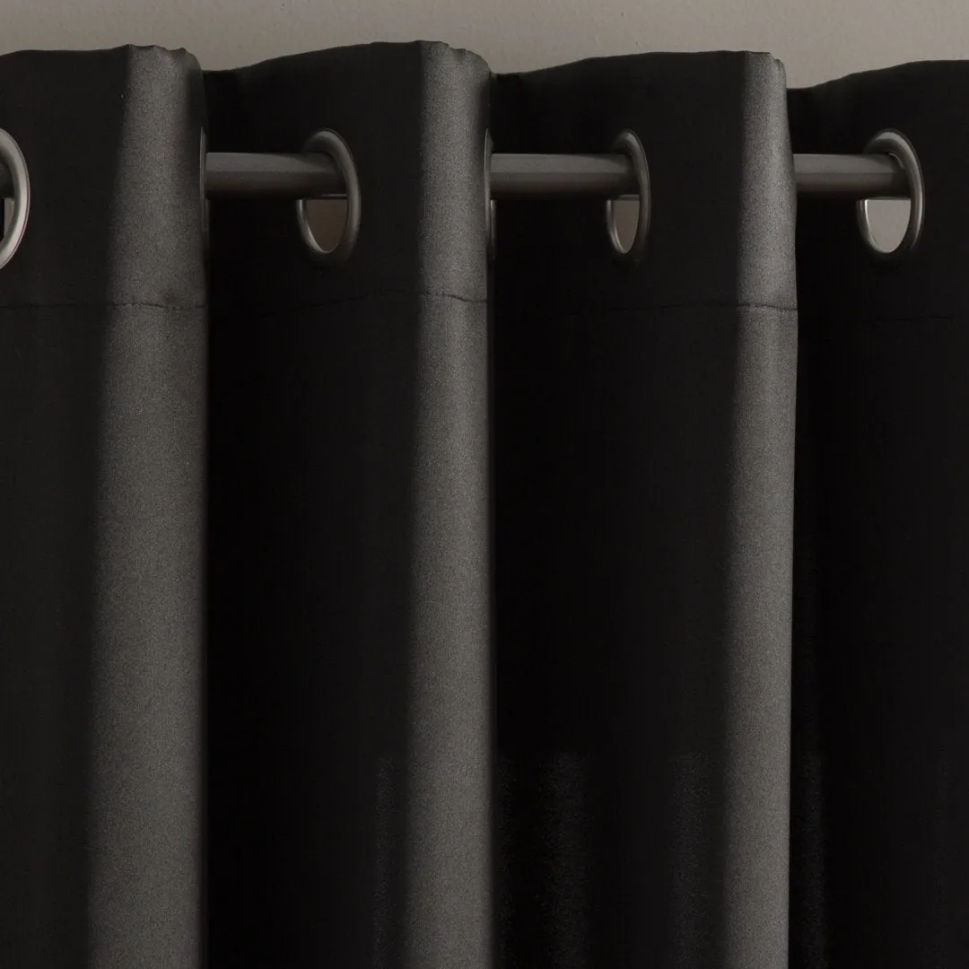 Wayfair Basics Room Darkening Grommet Curtain Panel Wayfair Basics® Curtain Color: Black Size per Panel: 40" W x 84" L