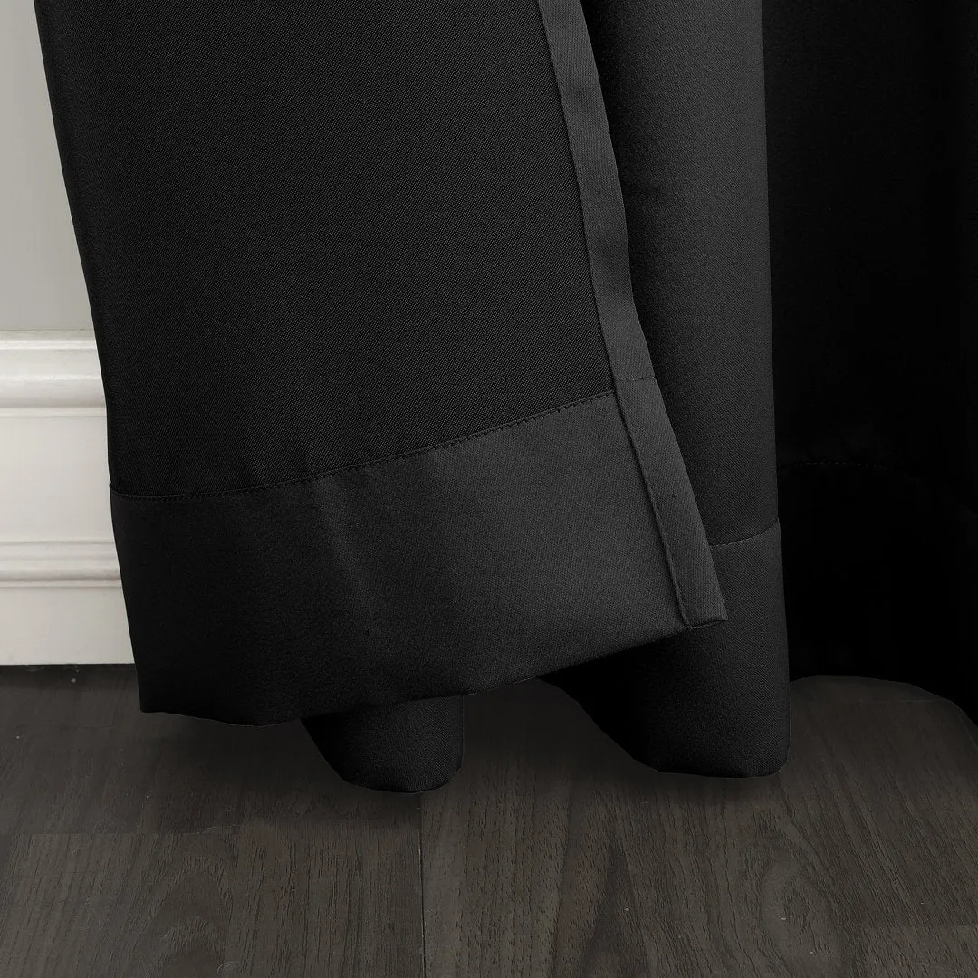 Wayfair Basics Room Darkening Grommet Curtain Panel Wayfair Basics® Curtain Color: Black Size per Panel: 40" W x 84" L