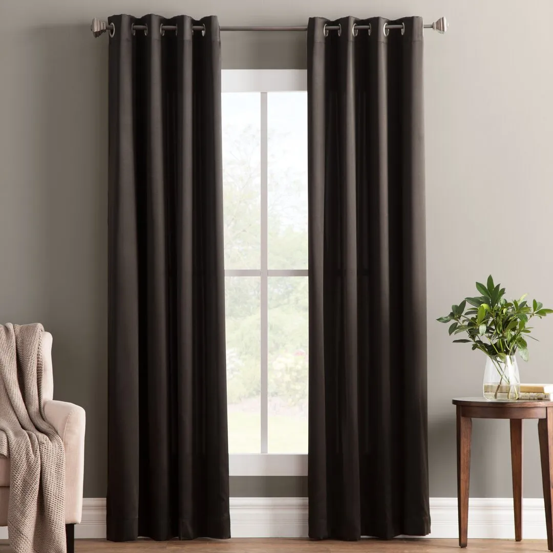 Wayfair Basics Room Darkening Grommet Curtain Panel Wayfair Basics® Curtain Color: Black Size per Panel: 40" W x 84" L