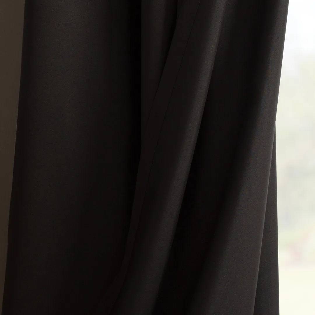 Wayfair Basics Room Darkening Grommet Curtain Panel Wayfair Basics® Curtain Color: Black Size per Panel: 40" W x 84" L