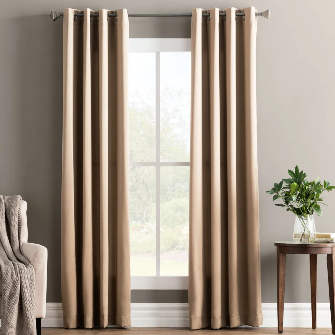 Wayfair Basics Room Darkening Grommet Curtain Panel Wayfair Basics® Curtain Color: Taupe Size per Panel: 54" W x 54" L