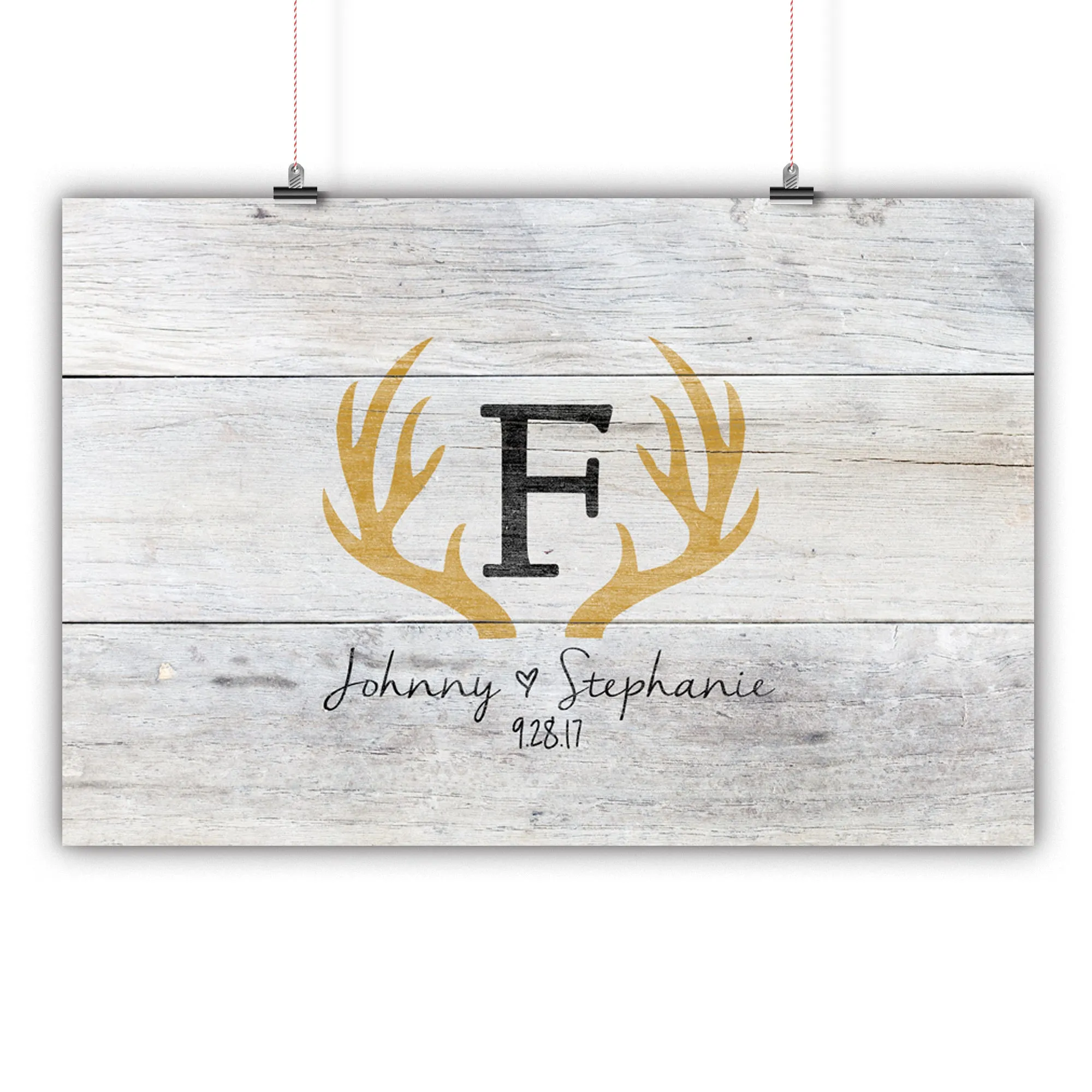 Wedding Guest Book Alternative - Distressed Deer Antler