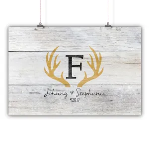 Wedding Guest Book Alternative - Distressed Deer Antler