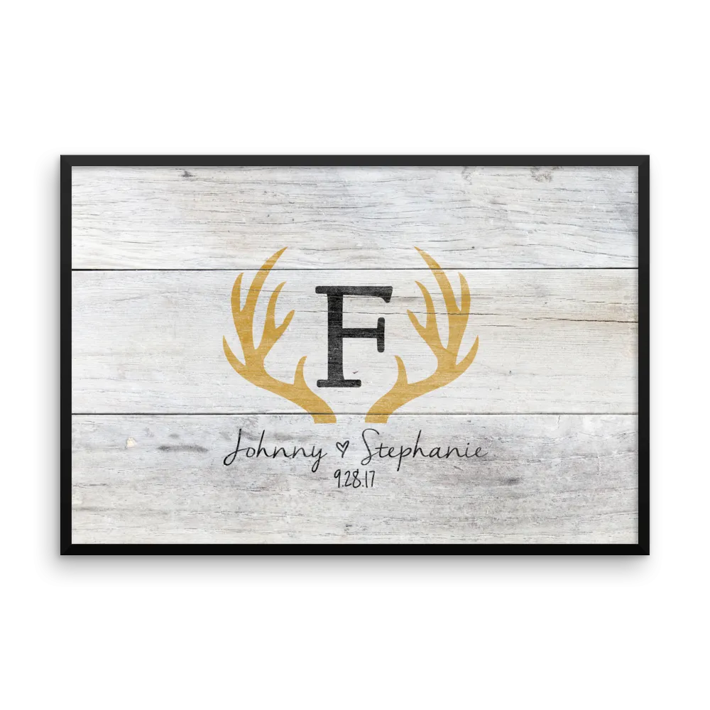 Wedding Guest Book Alternative - Distressed Deer Antler