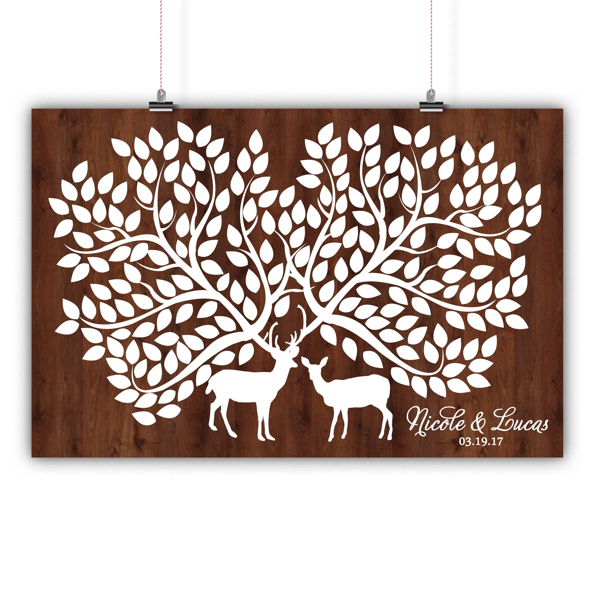 Wedding Guest Book Alternative - Rustic Deer