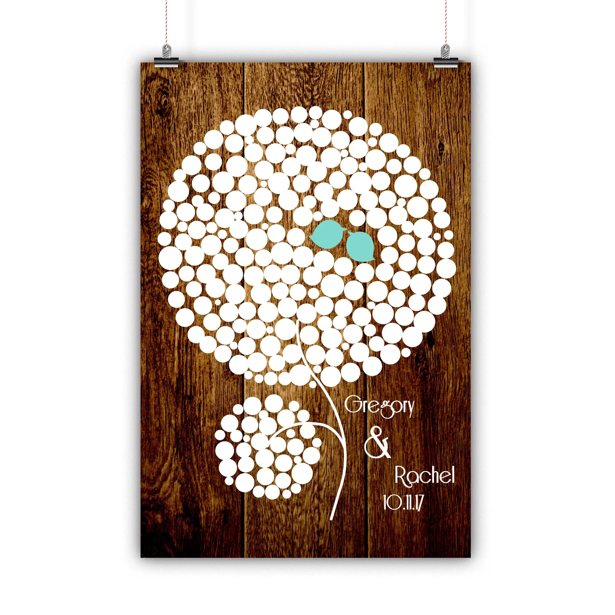 Wedding Guest Book Alternative - Wood Blossom