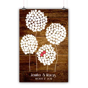 Wedding Guest Book Alternative - Wood Dandelions