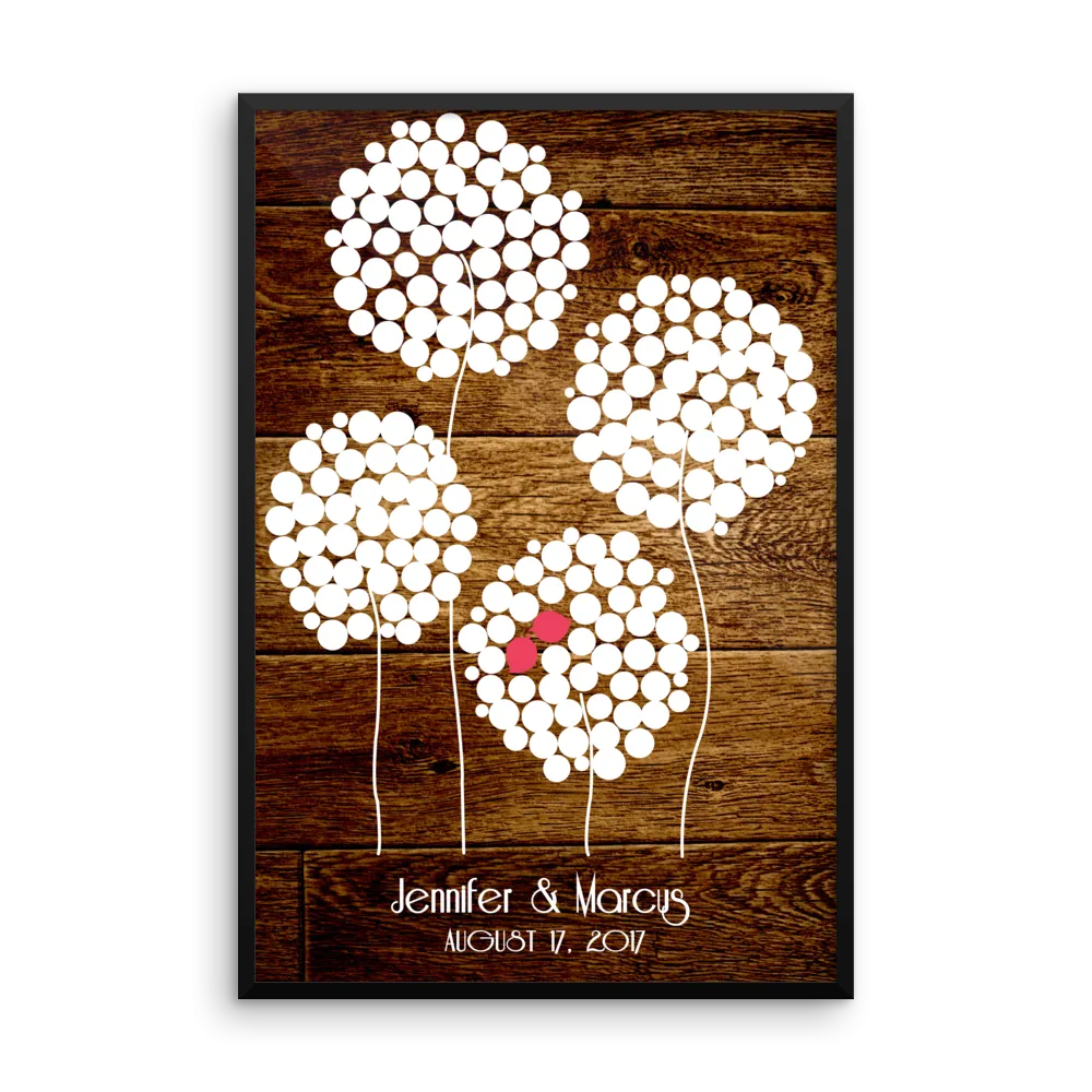 Wedding Guest Book Alternative - Wood Dandelions