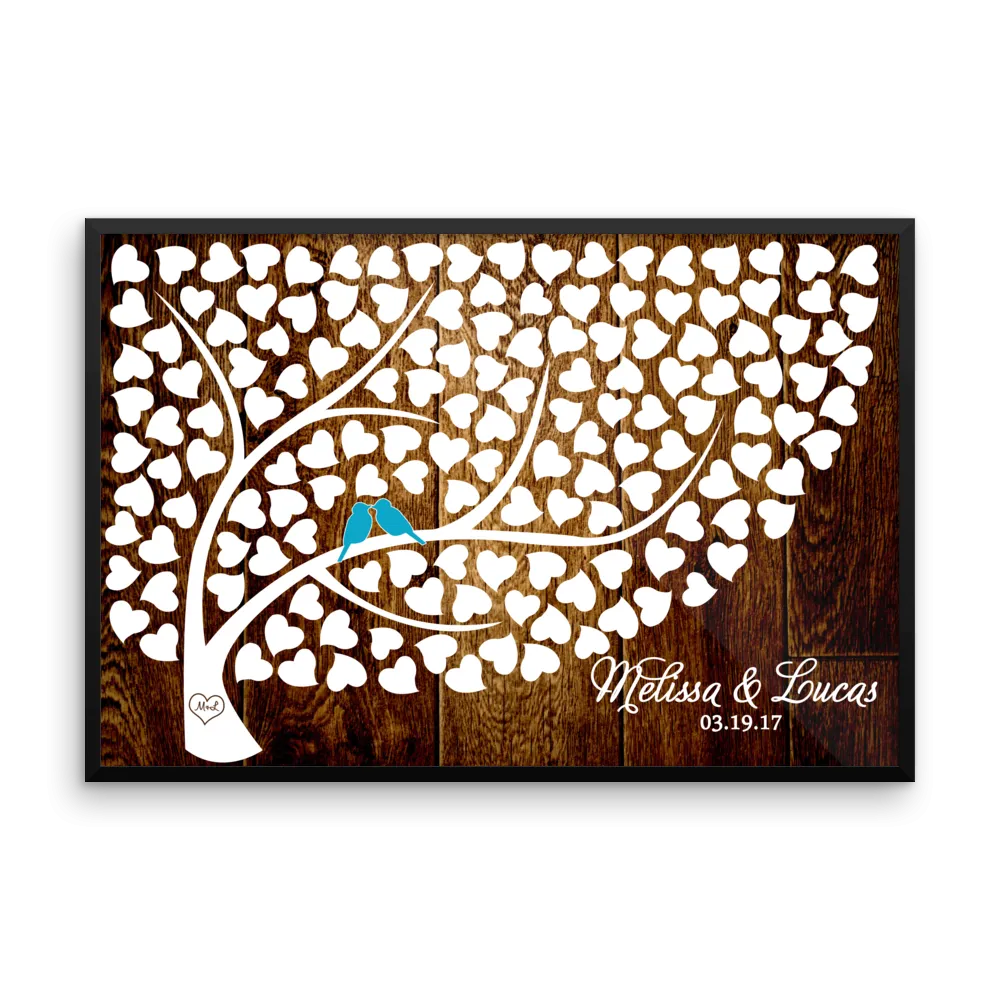 Wedding Heart Tree Guest Book Alternative - Dark Wood
