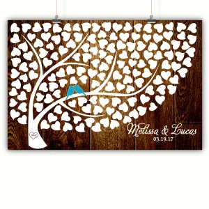 Wedding Heart Tree Guest Book Alternative - Dark Wood