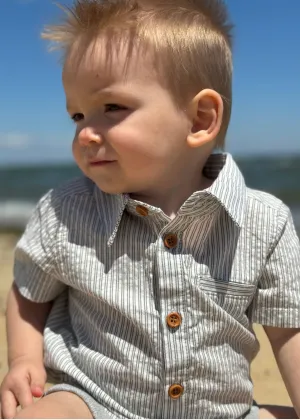 White Thin Stripe Onesie