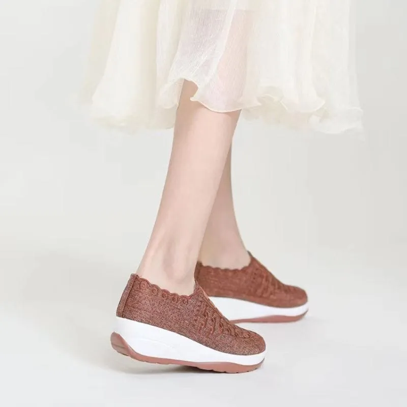 Women Orthopedic Shoes Comfy Elastic Mesh Round Toe Slip On
