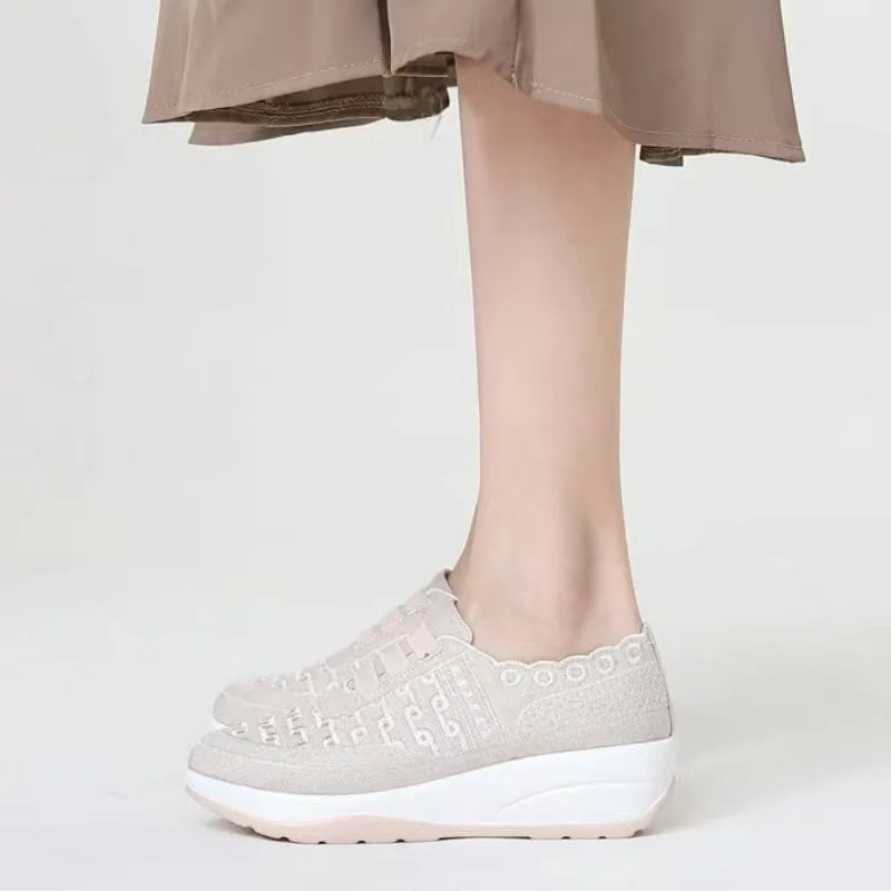 Women Orthopedic Shoes Comfy Elastic Mesh Round Toe Slip On