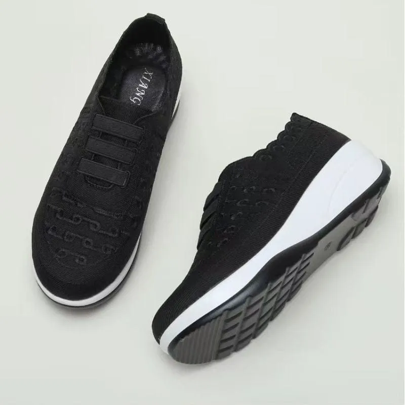 Women Orthopedic Shoes Comfy Elastic Mesh Round Toe Slip On