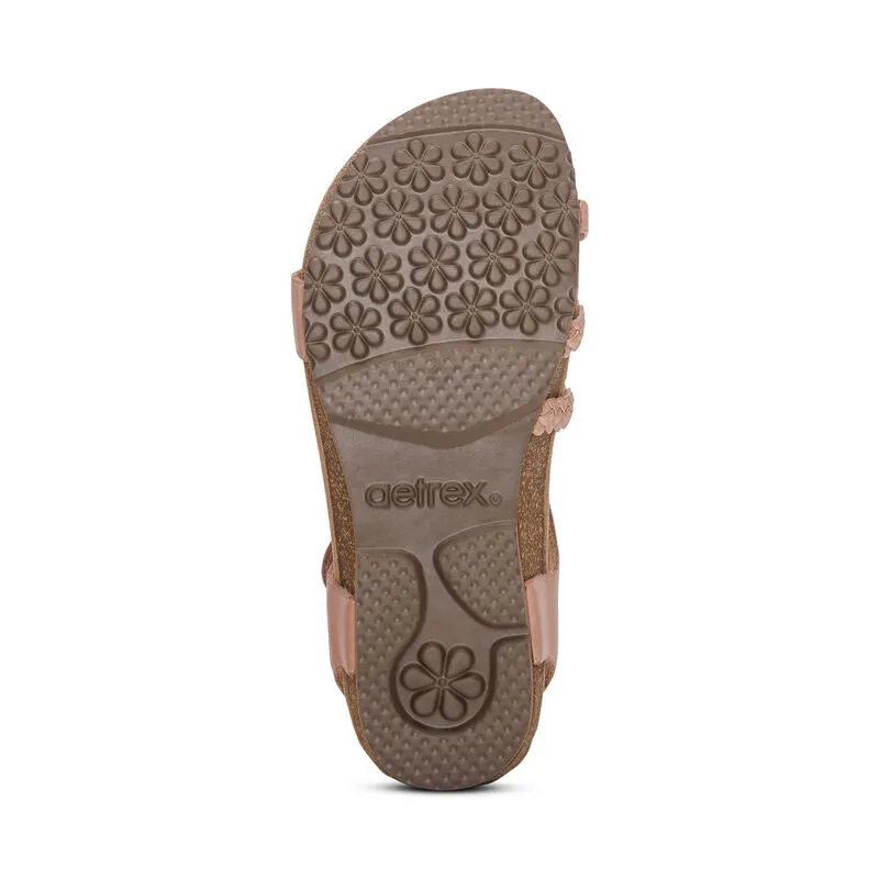 WOMEN'S AETREX JILLIAN BRAIDED QUARTER STRAP SANDAL | ROSE