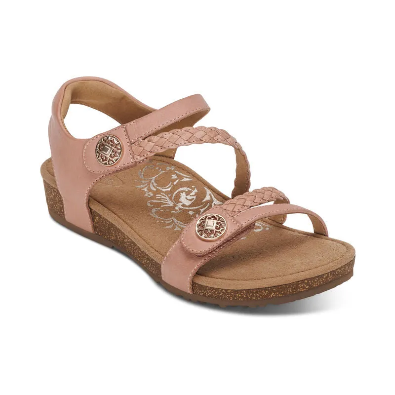 WOMEN'S AETREX JILLIAN BRAIDED QUARTER STRAP SANDAL | ROSE