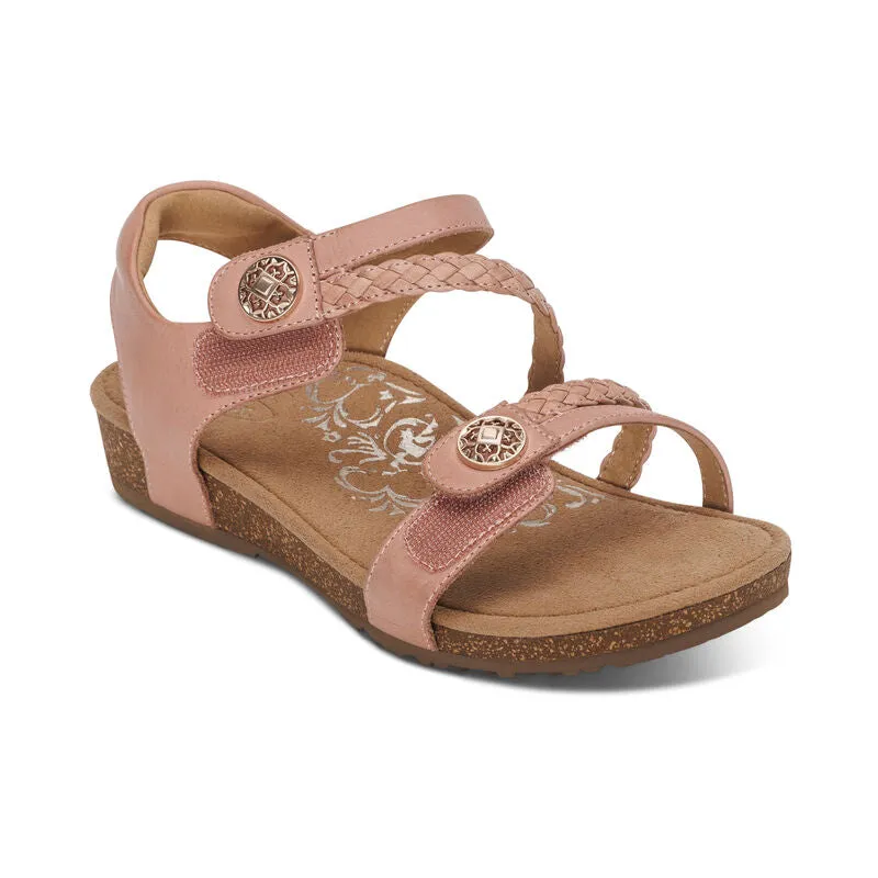 WOMEN'S AETREX JILLIAN BRAIDED QUARTER STRAP SANDAL | ROSE