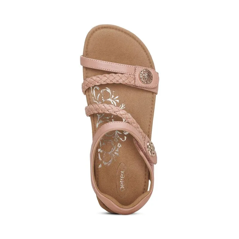 WOMEN'S AETREX JILLIAN BRAIDED QUARTER STRAP SANDAL | ROSE