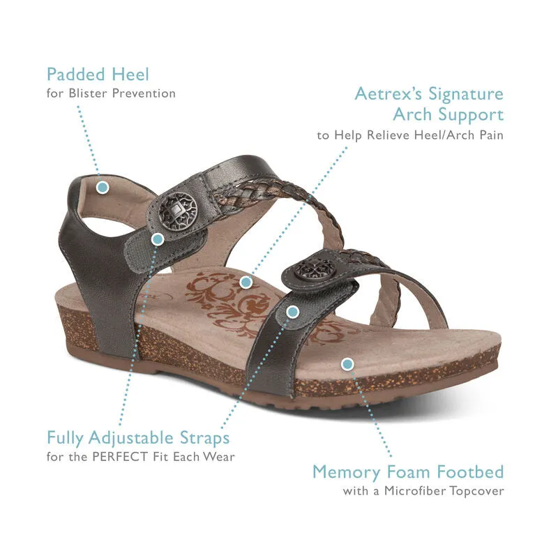 WOMEN'S AETREX JILLIAN BRAIDED QUARTER STRAP SANDAL | ROSE