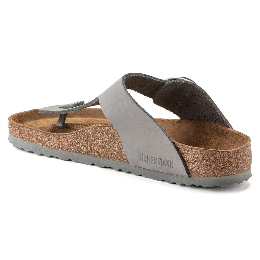 WOMEN'S BIRKENSTOCK GIZEH BIG BUCKLE SANDAL | DOVE GRAY NUBUCK LEATHER