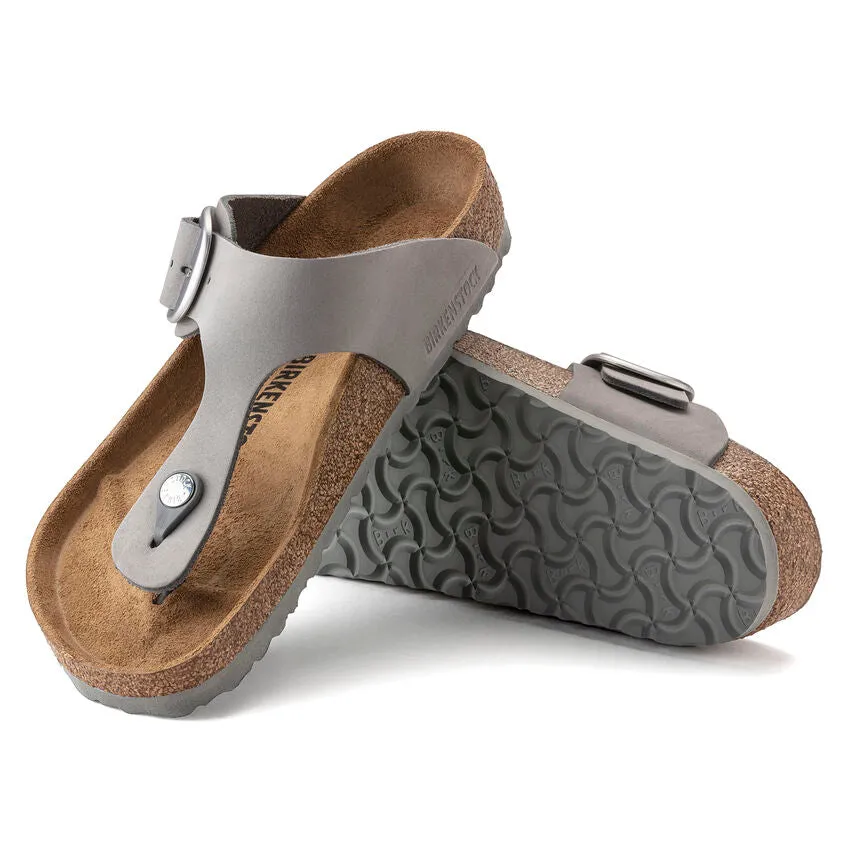 WOMEN'S BIRKENSTOCK GIZEH BIG BUCKLE SANDAL | DOVE GRAY NUBUCK LEATHER