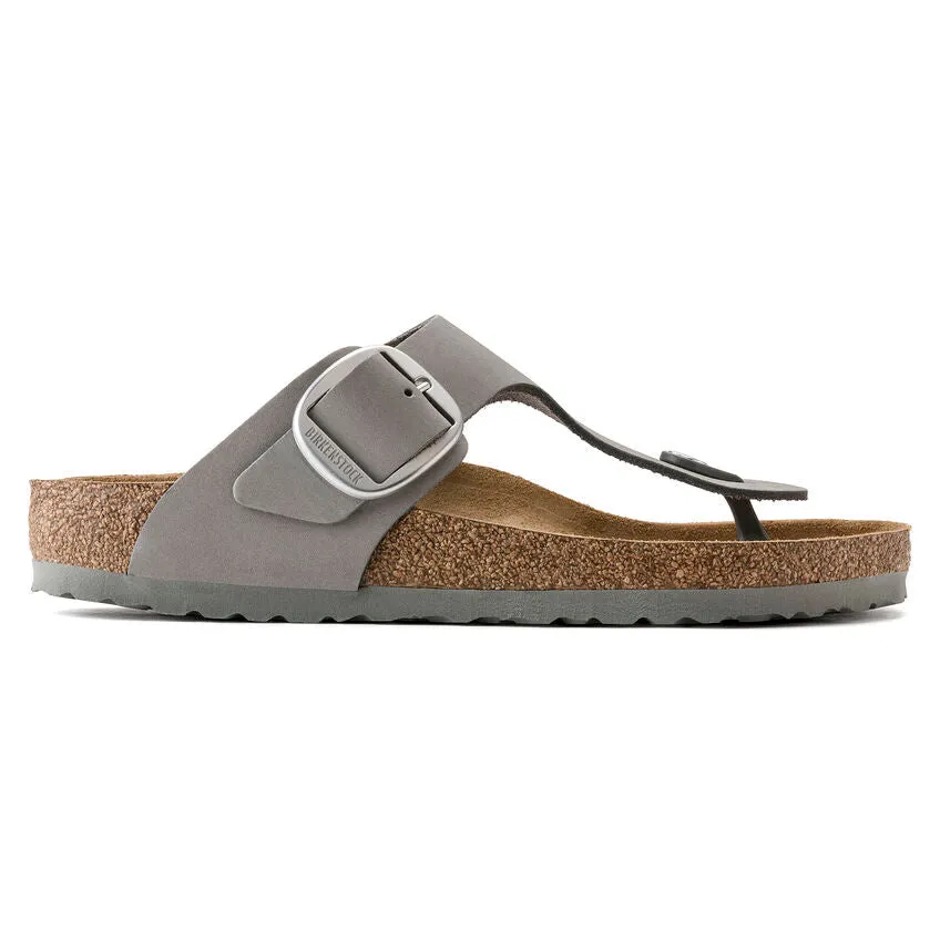 WOMEN'S BIRKENSTOCK GIZEH BIG BUCKLE SANDAL | DOVE GRAY NUBUCK LEATHER
