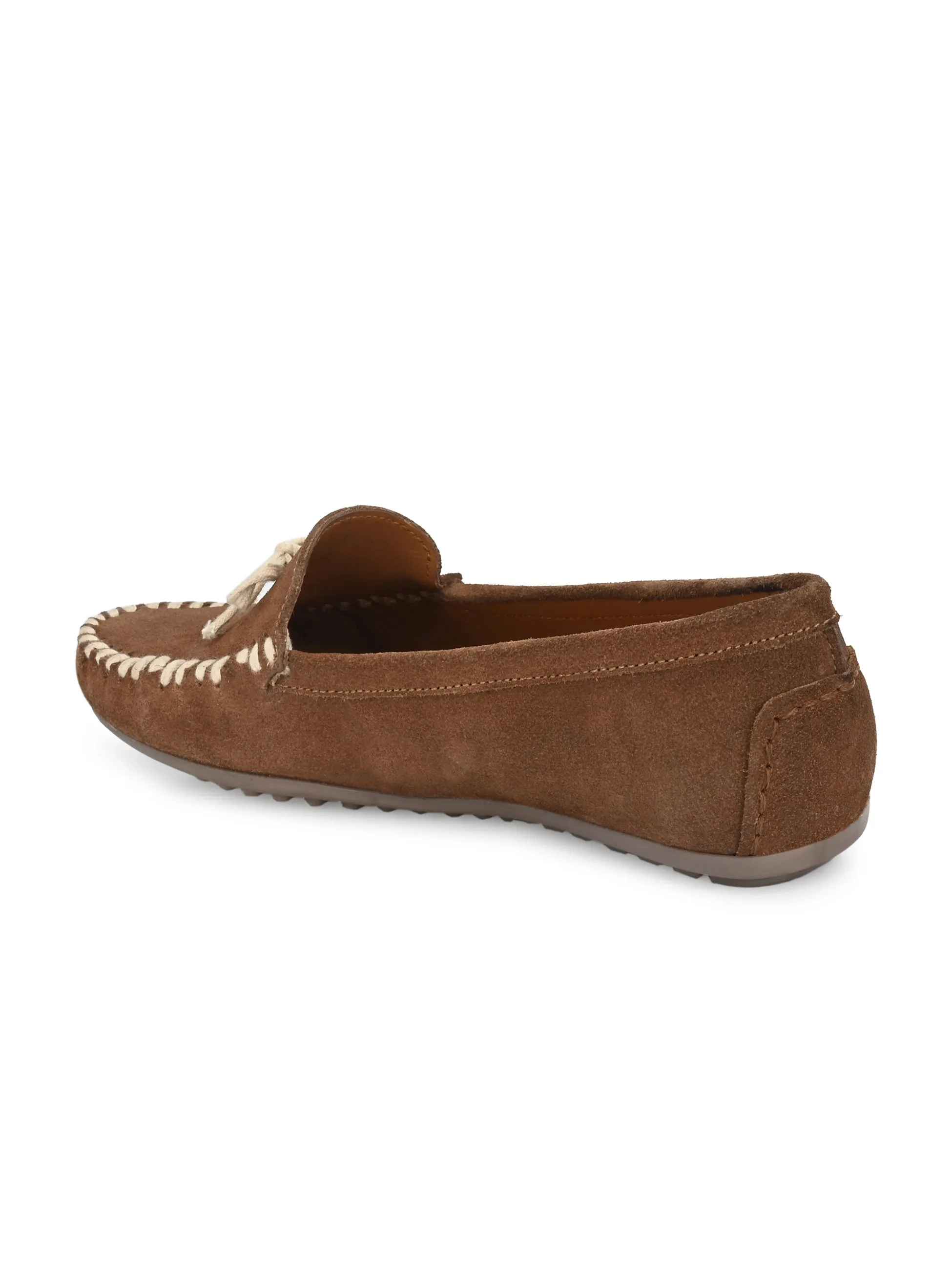 Women's Genuine Suede Leather Slip on Casual Loafer