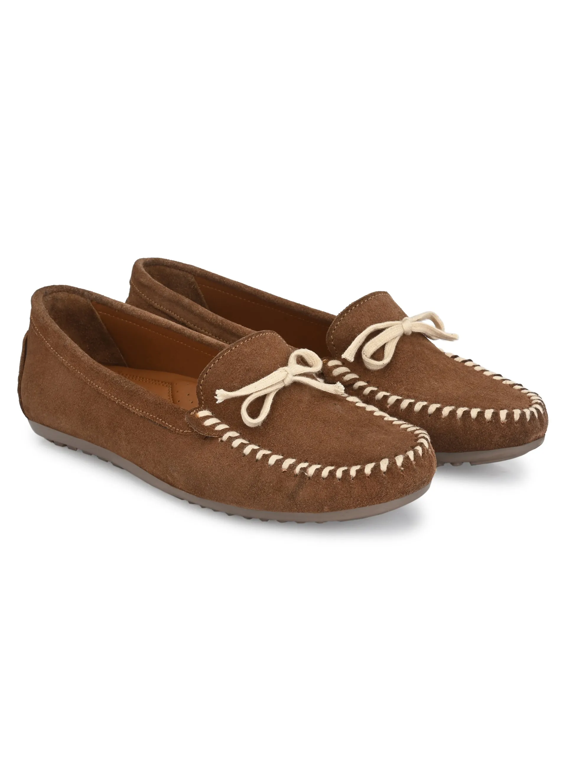 Women's Genuine Suede Leather Slip on Casual Loafer