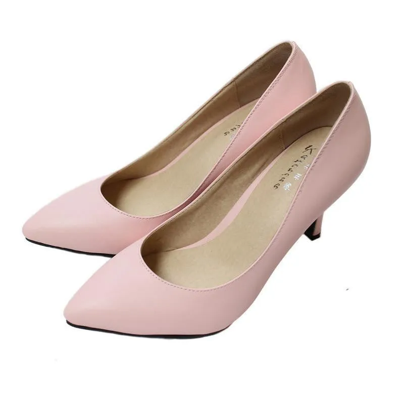 Women's High Heels Women Pumps Bride Party Thin Heel Pointed Toe Sheepskin High Heel Shoes Plue Size 34-41 D30-579