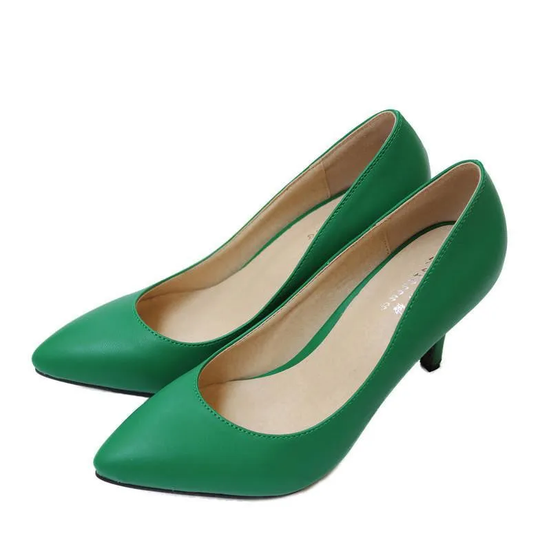 Women's High Heels Women Pumps Bride Party Thin Heel Pointed Toe Sheepskin High Heel Shoes Plue Size 34-41 D30-579