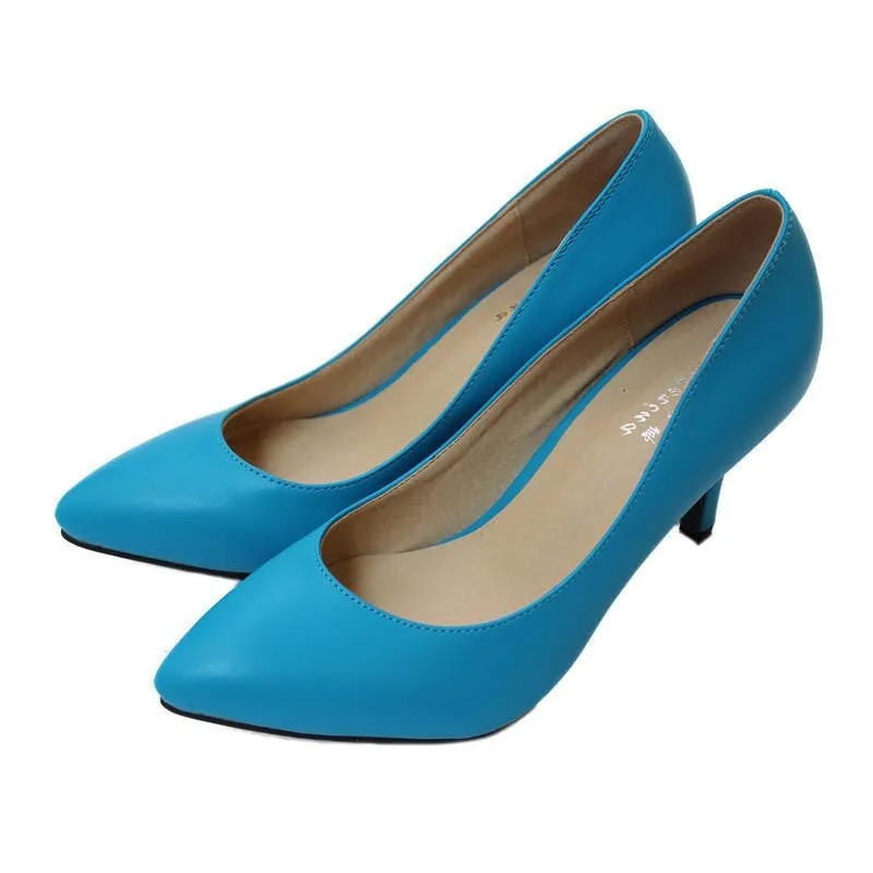 Women's High Heels Women Pumps Bride Party Thin Heel Pointed Toe Sheepskin High Heel Shoes Plue Size 34-41 D30-579