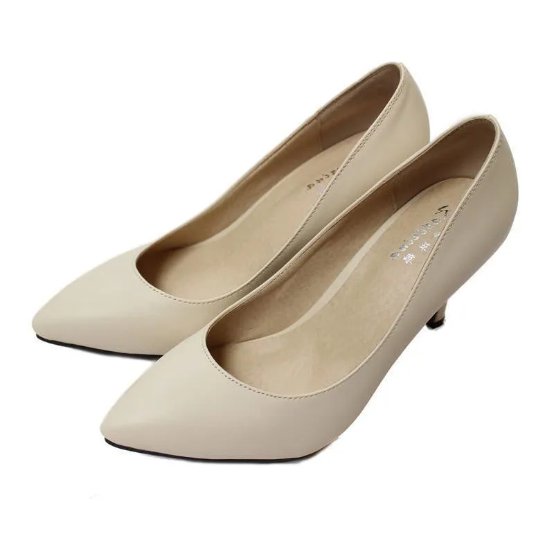 Women's High Heels Women Pumps Bride Party Thin Heel Pointed Toe Sheepskin High Heel Shoes Plue Size 34-41 D30-579
