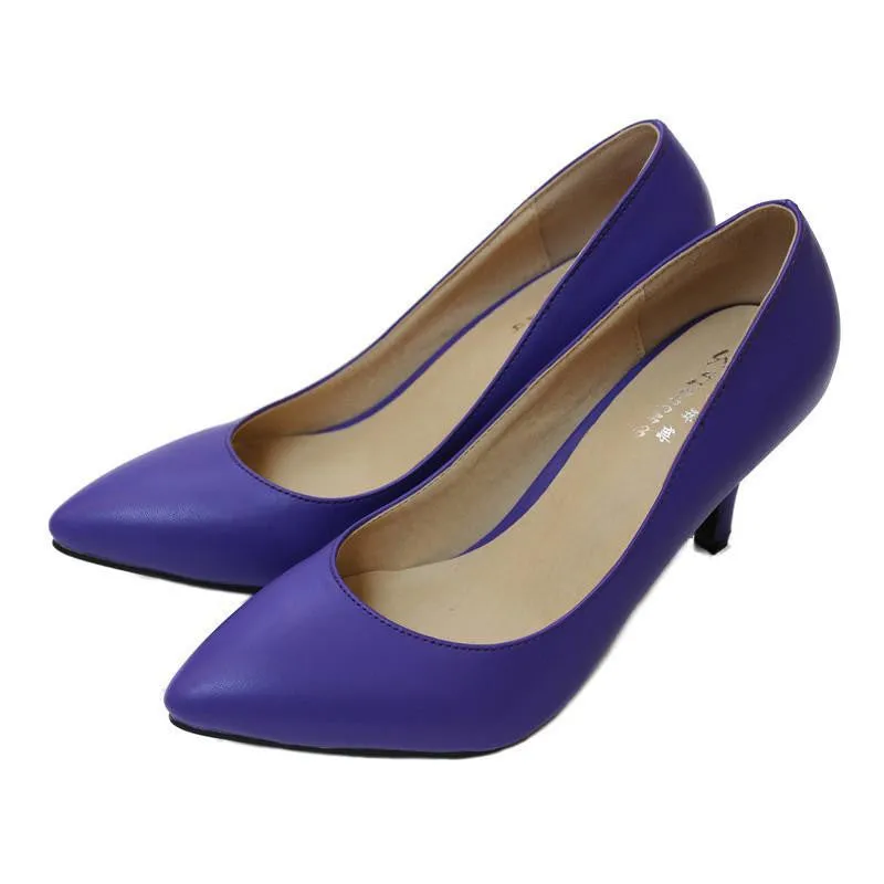 Women's High Heels Women Pumps Bride Party Thin Heel Pointed Toe Sheepskin High Heel Shoes Plue Size 34-41 D30-579