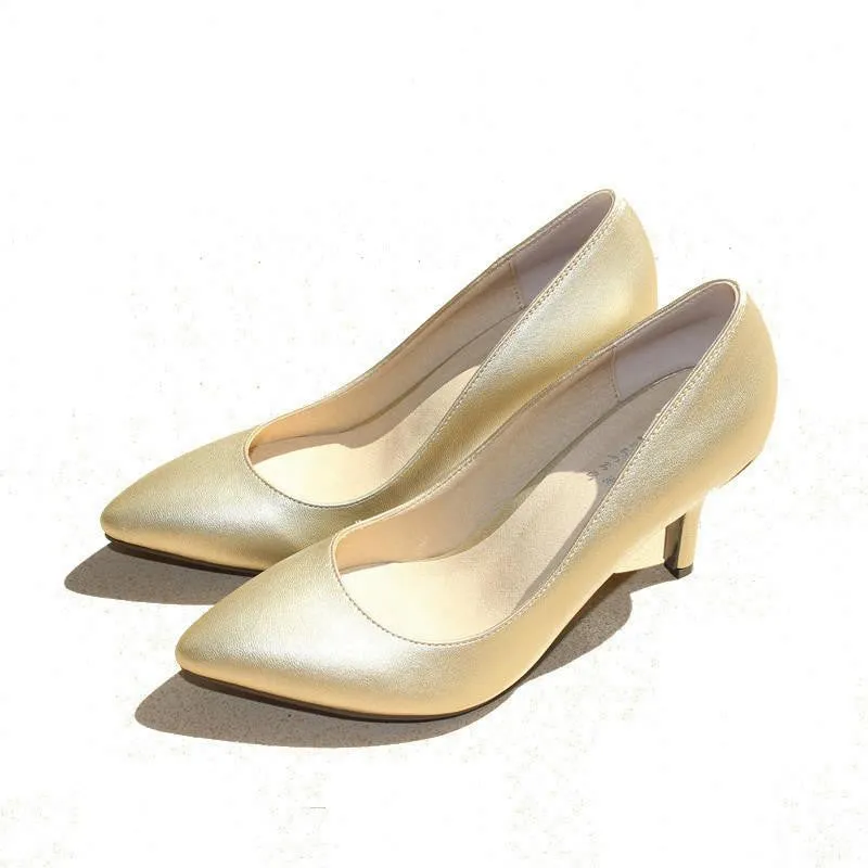 Women's High Heels Women Pumps Bride Party Thin Heel Pointed Toe Sheepskin High Heel Shoes Plue Size 34-41 D30-579