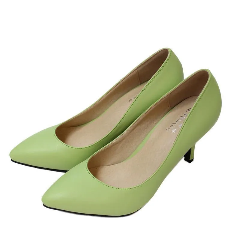 Women's High Heels Women Pumps Bride Party Thin Heel Pointed Toe Sheepskin High Heel Shoes Plue Size 34-41 D30-579