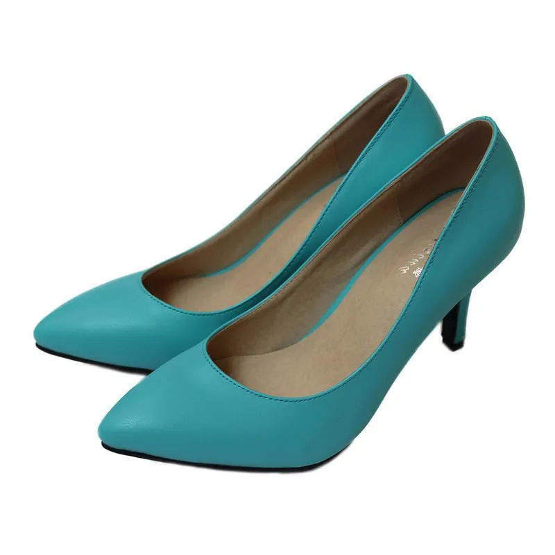 Women's High Heels Women Pumps Bride Party Thin Heel Pointed Toe Sheepskin High Heel Shoes Plue Size 34-41 D30-579