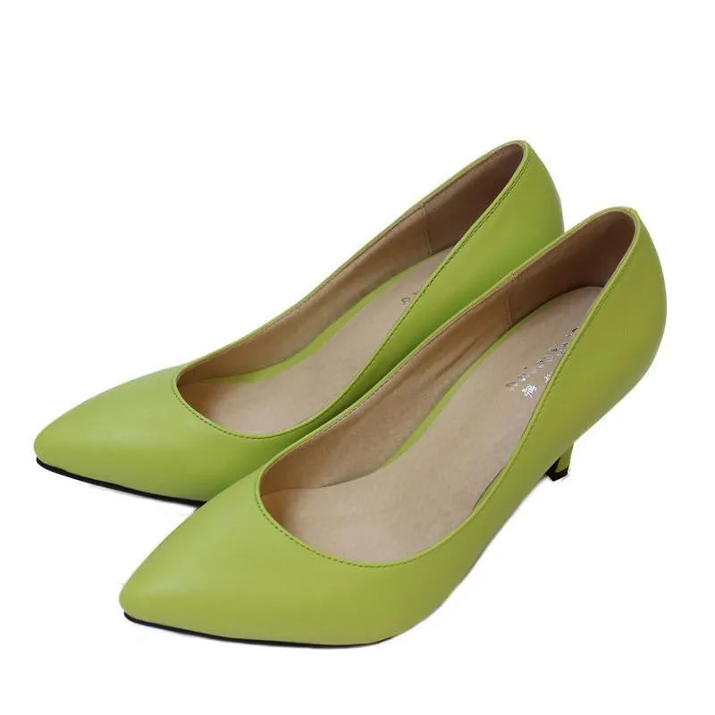 Women's High Heels Women Pumps Bride Party Thin Heel Pointed Toe Sheepskin High Heel Shoes Plue Size 34-41 D30-579