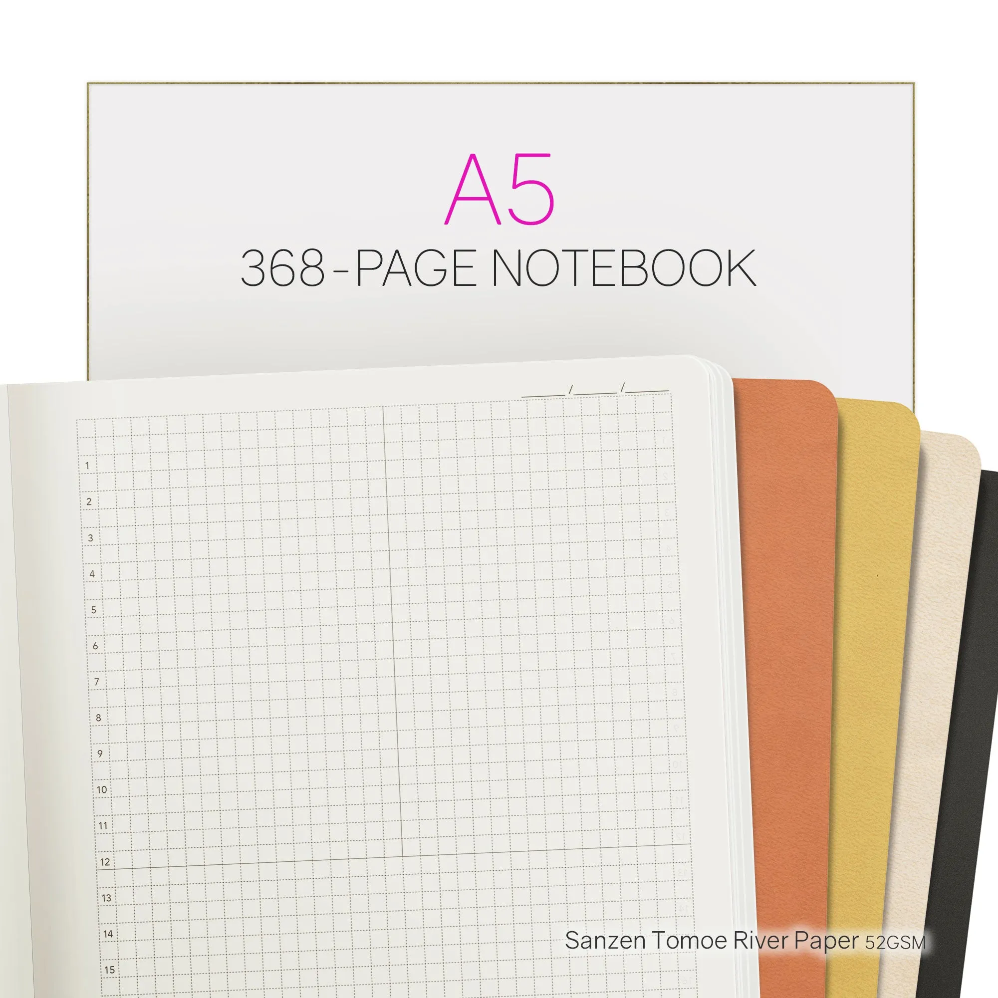 Wonderland222 2024 Edition A5 Notebook with 52gsm Sanzen Tomoe River Paper, 368 pages