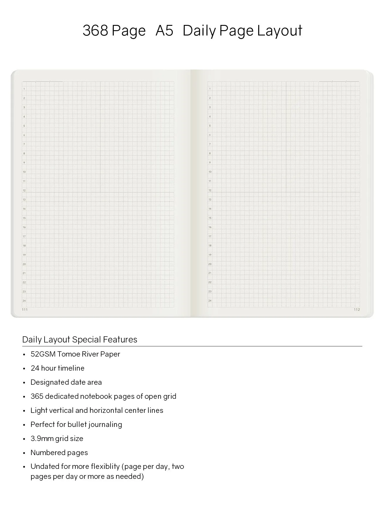 Wonderland222 2024 Edition A5 Notebook with 52gsm Sanzen Tomoe River Paper, 368 pages