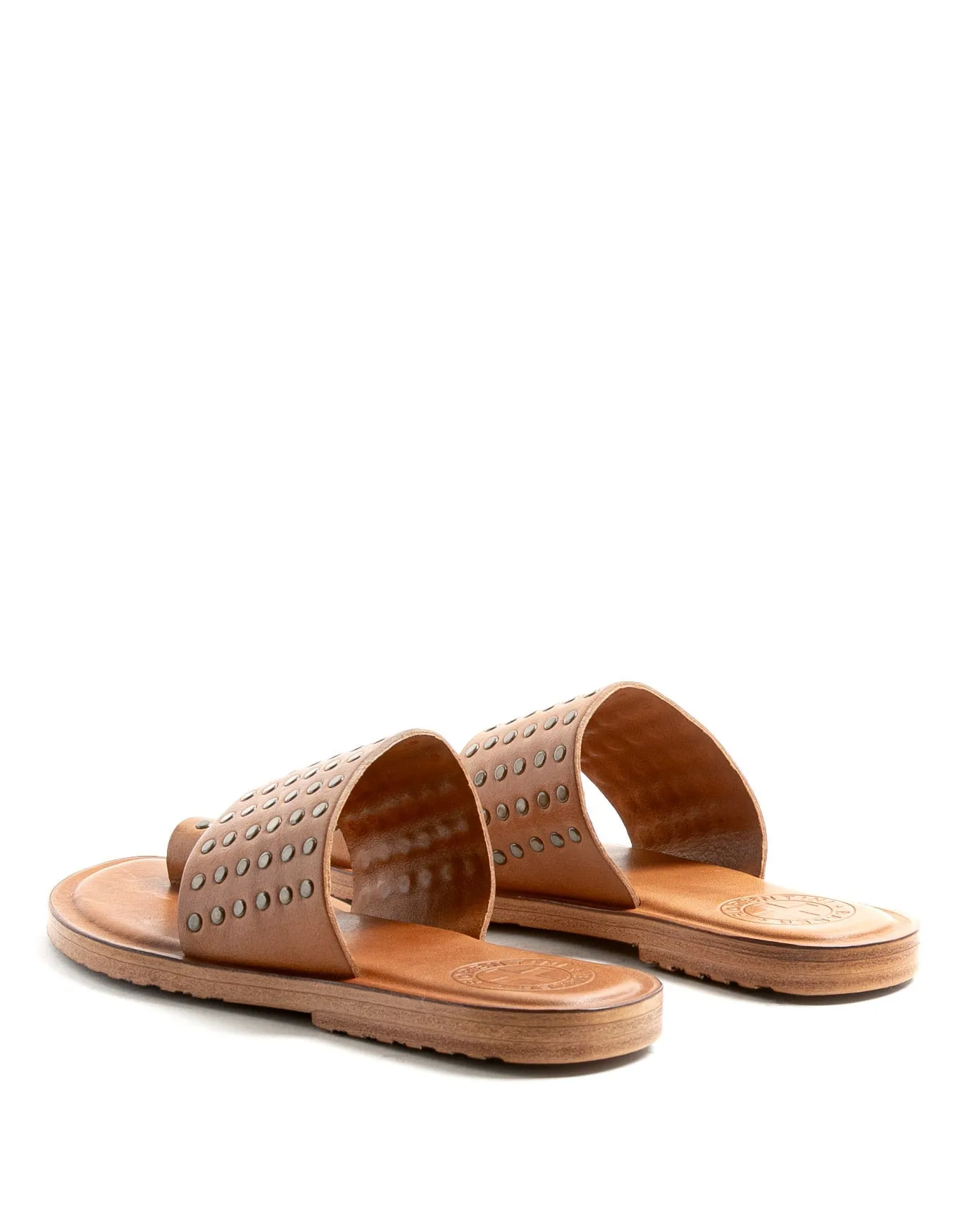 ZATTYS Light Brown Leather Sandals