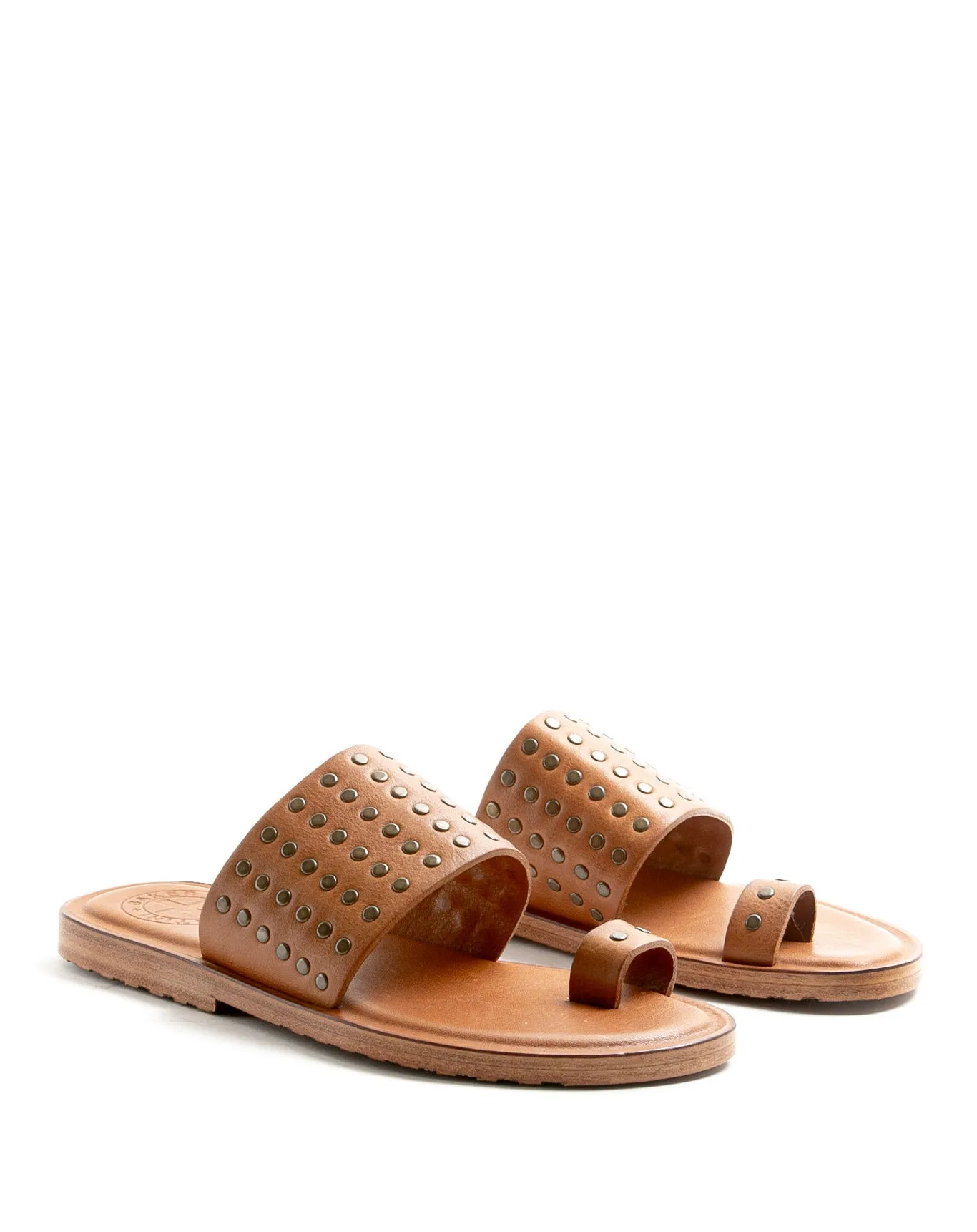 ZATTYS Light Brown Leather Sandals